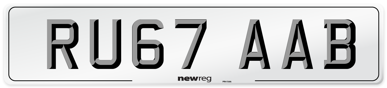 RU67 AAB Number Plate from New Reg